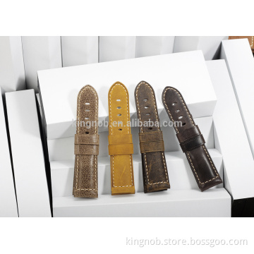 watchband wholesale handmade watch strap genuine Leather watch band vintage 24mm watchband for Panerai